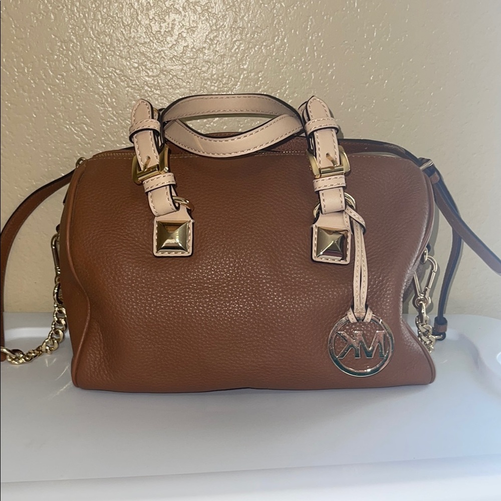 Michael Kors Brown Satchel with Gold Hardware